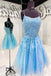 Lace Applique A-line Homecoming Dress Short Prom Dress