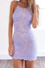 lavender lace sheath short party gown homecoming dresses with backless dth95