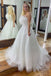 White Sequin Tulle Strapless A-Line Prom Gown, Long Party Dresses
