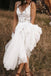 Ivory V Neck Tulle Backless Bridal Dress A Line Wedding Dresses With Lace Applique