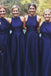 a-line jewel satin royal blue long bridesmaid dresses dtb102
