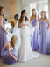 Lavender A-Line Sweetheart Chiffon Beach Bridesmaid Dresses with Ruched