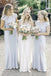 round neck floor-length short sleeves sheath bridesmaid dresses dtb111