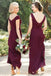 Sheath Off-the-Shoulder Burgundy Long Bridesmaid Dresses