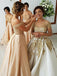 Off Shoulder Beading Bodice Long Bridesmaid Dresses with Pockets