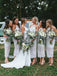 sheath knee length lace white bridesmaid dresses dtb214