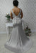 Bateau Sheath Grey Long Bridesmaid Dresses With Lace