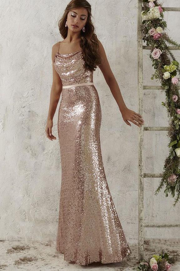 Rose gold sequin bridesmaid dresses uk sale