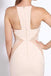 Simple Square Sheath Pearl Pink Bridesmaid Dresses with Lace