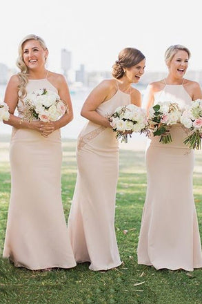 simple square sheath pearl pink bridesmaid dresses with lace dtb150