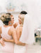 Simple Jewel Floor Length Pearl Pink Mermaid Bridesmaid Dresses