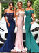 Off Shoulder Mermaid/Trumpet Long Bridesmaid Dress with Sequins