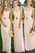 a-line sleeveless pearl pink chiffon long bridesmaid dresses with ruched dtb133