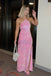 Mermaid Halter Sleeveless Sweep Train Sequins Prom Dress With Split