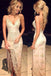 spaghetti straps backless evening gown lace prom dress with front split dtp42
