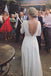3/4 Sleeves Bateau Satin Simple Wedding Dress, Elegant Backless Bridal Gown