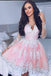 Modest Long Sleeves Blush Lace Appliques Sweet 16 Homecoming Dresses