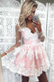 Modest Long Sleeves Blush Lace Appliques Sweet 16 Homecoming Dresses