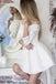 A-Line Off-the-Shoulder 3/4 Sleeves Lace Homecoming Dress