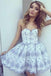 sweetheart lace appliques short prom party dress with pleats dth418