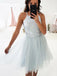 A-line Spaghetti Straps Appliques Homecoming Dresses with Tulle Skirt