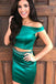two piece dark green off-shoulder sheath homecoming dress with beading dth228