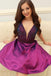 a-line v-neck beading bodice short prom homecoming dress dth234