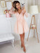 A-line V-neck Lace Long Sleeves Short Homecoming Party Dress