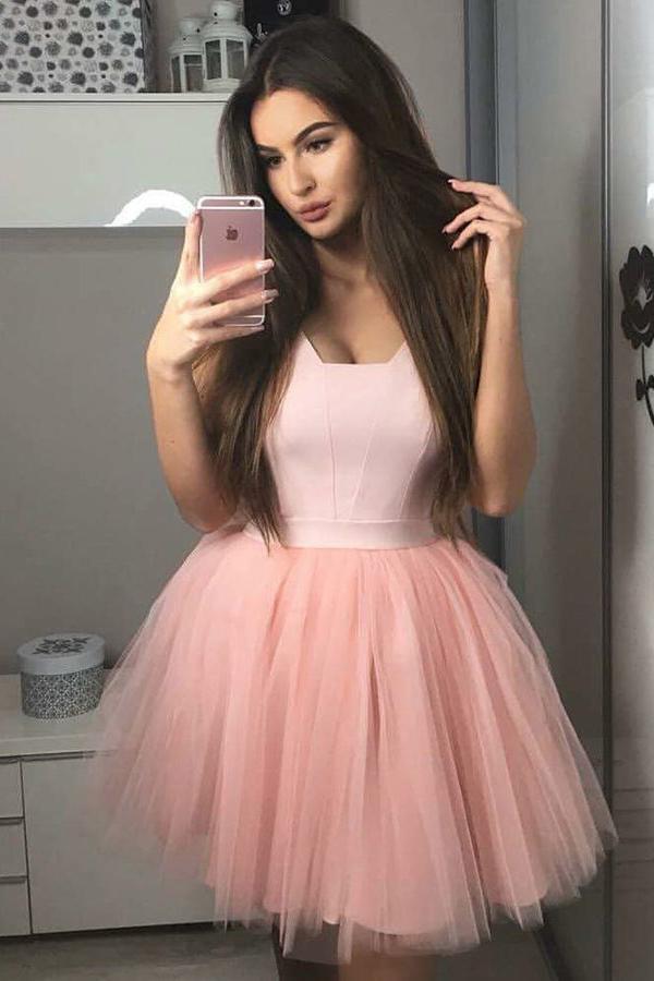 Short pink hotsell tulle dress