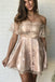 off the shoulder lace satin a-line short homecoming party dress dth253