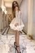 sweetheart beading appliqued long sleeves short homecoming graduation dress dth252