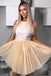 jewel appliqued short prom homecoming dress with pleated skirt dth257