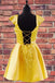 Cap Sleeves Short Prom Homecoming Dress with Beaded Pockets