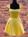Cap Sleeves Short Prom Homecoming Dress with Beaded Pockets
