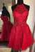 Tulle Lace Appliques Beading Short Homecoming Dress with Lace-Up
