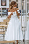 Elegant Off Shoulder Sleeveless Knee-Length Simple Wedding Dress