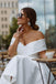 elegant off shoulder sleeveless knee-length simple wedding dress dtw89