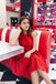 Simple Red Short Homecoming Dresses A Line Jewel Party Dress