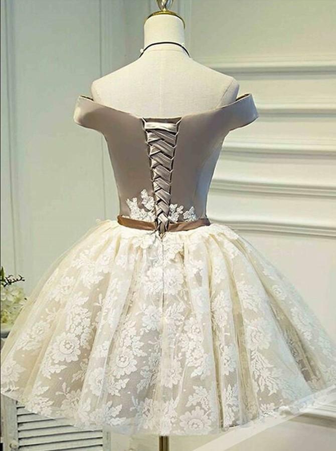 off-the-shoulder sweet 16 dress homecoming dress with lace appliques dtp283