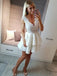 Straps V-Neck Tiered A-line Homecoming Dress with Appliques