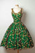 green homecoming dress short prom dress with floral appliques dtp202