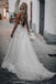 Backless Boho Wedding Dress Tulle Rustic Bridal Gown With Appliques