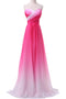 Chiffon Sweetheart Ombre Long Prom Dresses Formal Party Gown