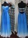 sweetheart blue ombre formal dress cut out beading back long prom dress dtp180