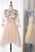 a-line bateau 3/4 sleeves stars embroideried tulle homecoming dresses dth263