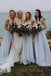 v-neck dusty blue bridesmaid dresses long backless split bridesmaid dress dtb236