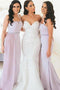 Spaghetti Straps Long Bridesmaid Dresses Mermaid Wedding Guest Gowns