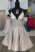spaghetti v neck short prom homecoming dress sparkle cocktail dress dth133