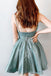 spaghetti v neck short prom homecoming dress sparkle cocktail dress dth133