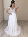 A-line Chiffon Wedding Dresses With Appliques, Backless Beach Bridal Gown